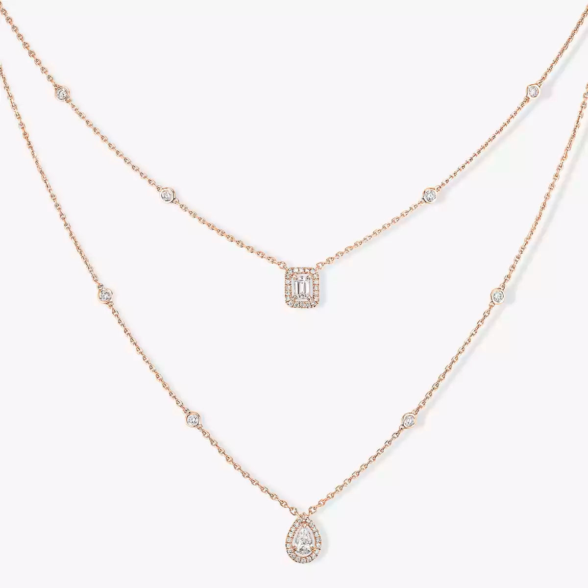 [Polaidi Jewelry]Diamantkette My Twin 2 Reihen