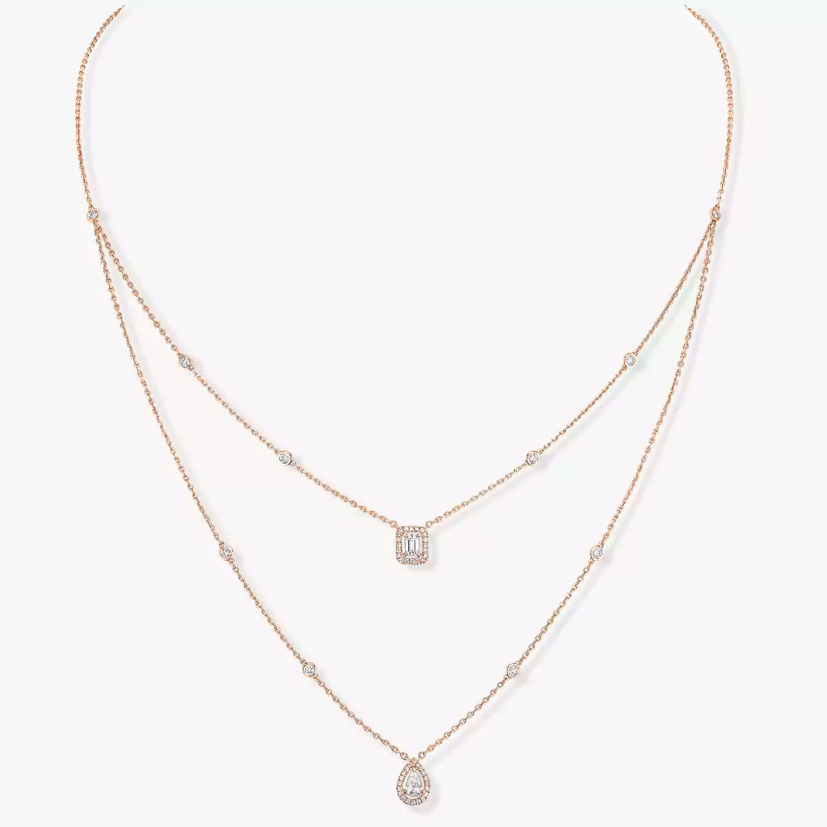 [Polaidi Jewelry]Diamantkette My Twin 2 Reihen