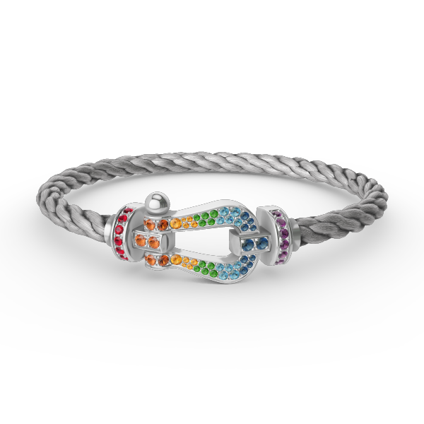 [：Polaidi Jewelry]FORC LARGE HORSESHOE  COLORED DIAMOND BRACELET SILVER