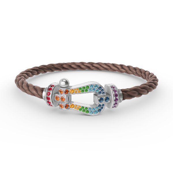 [：Polaidi Jewelry]FORC LARGE HORSESHOE  COLORED DIAMOND BRACELET SILVER