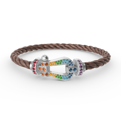[：Polaidi Jewelry]FORC LARGE HORSESHOE  COLORED DIAMOND BRACELET SILVER