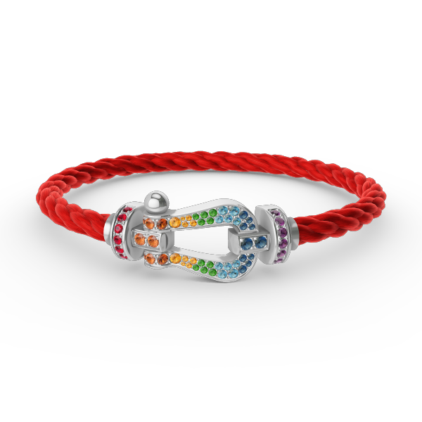 [：Polaidi Jewelry]FORC LARGE HORSESHOE  COLORED DIAMOND BRACELET SILVER