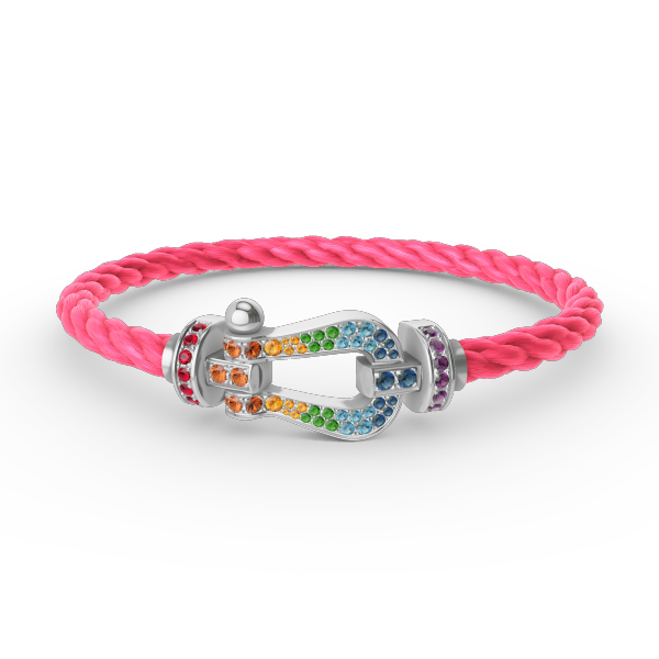 [：Polaidi Jewelry]FORC LARGE HORSESHOE  COLORED DIAMOND BRACELET SILVER