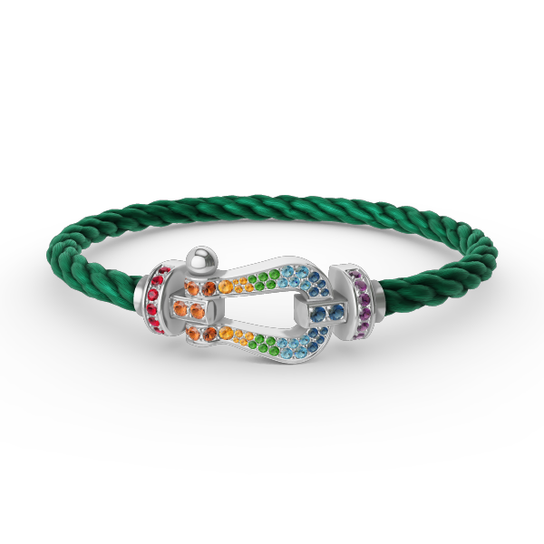 [：Polaidi Jewelry]FORC LARGE HORSESHOE  COLORED DIAMOND BRACELET SILVER