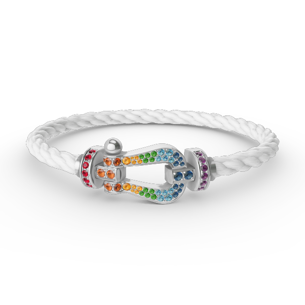 [：Polaidi Jewelry]FORC LARGE HORSESHOE  COLORED DIAMOND BRACELET SILVER