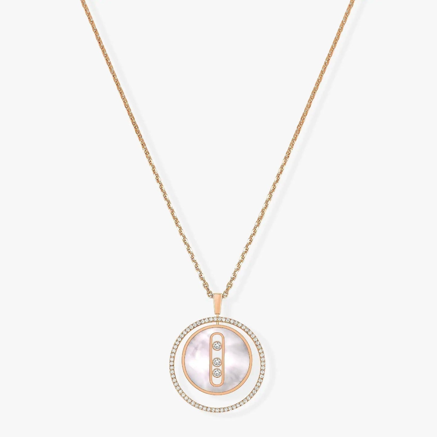 [Polaidi Jewelry]LUCKY MOVE MM WEISSES PERLMUTT DIAMANT-HALSKETTE