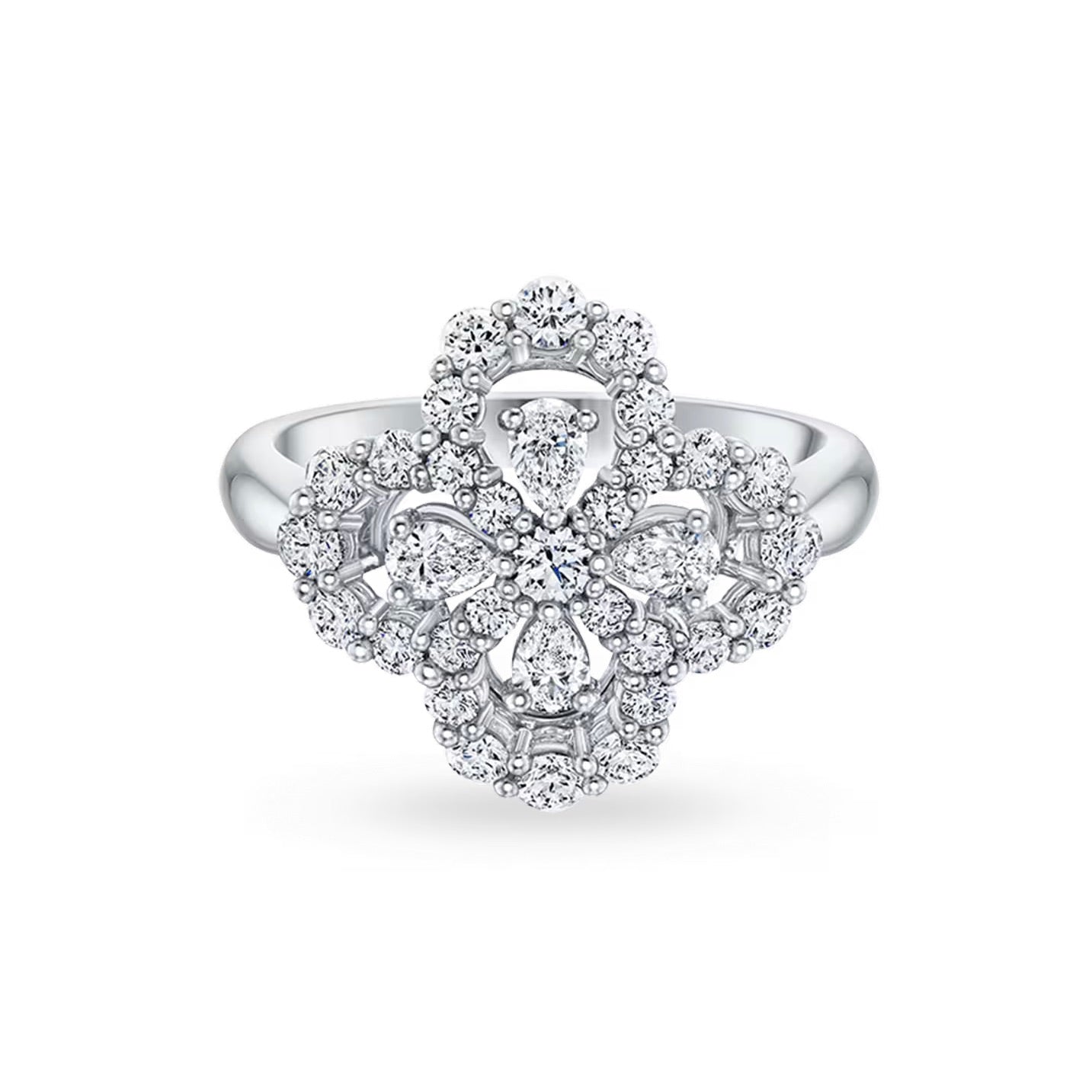 [：Polaidi Jewelry]LOOP RING FULL MOTIF DIAMOND 16MM SILVE
