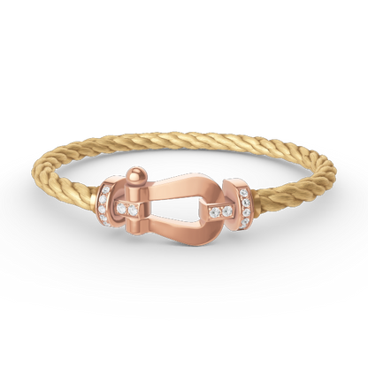 [Polaidi Jewelry]FORCE LARGE HORSESHOE HALF DIAMOND BRACELET ROSE GOLD