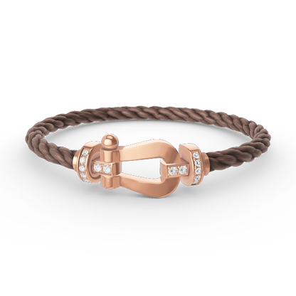 [Polaidi Jewelry]FORCE LARGE HORSESHOE HALF DIAMOND BRACELET ROSE GOLD
