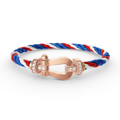 [Polaidi Jewelry]FORCE LARGE HORSESHOE HALF DIAMOND BRACELET ROSE GOLD