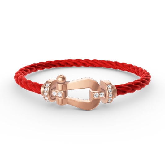 [Polaidi Jewelry]FORCE LARGE HORSESHOE HALF DIAMOND BRACELET ROSE GOLD