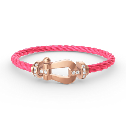 [Polaidi Jewelry]FORCE LARGE HORSESHOE HALF DIAMOND BRACELET ROSE GOLD