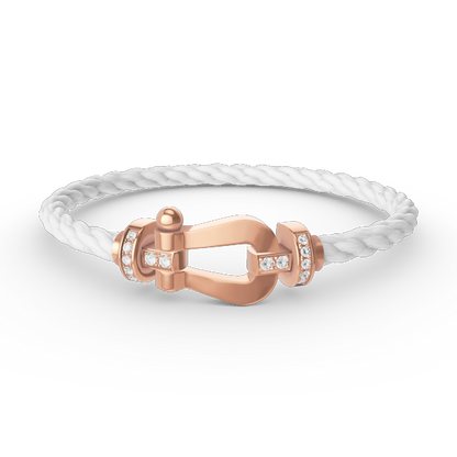 [：Polaidi Jewelry]FORCE LARGE HORSESHOE HALF DIAMOND BRACELET ROSE GOLD