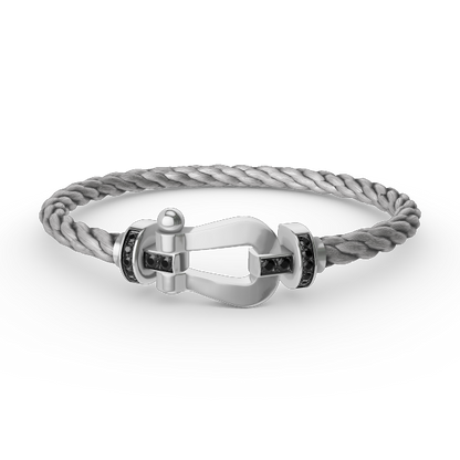 [：Polaidi Jewelry]FORCE LARGE HORSESHOE BLACK DIAMOND BRACELET SILVER