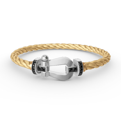 [：Polaidi Jewelry]FORCE LARGE HORSESHOE BLACK DIAMOND BRACELET SILVER