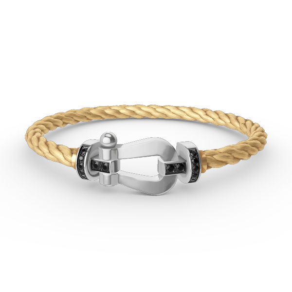 [Polaidi Jewelry]FORCE LARGE HORSESHOE BLACK DIAMOND BRACELET SILVER