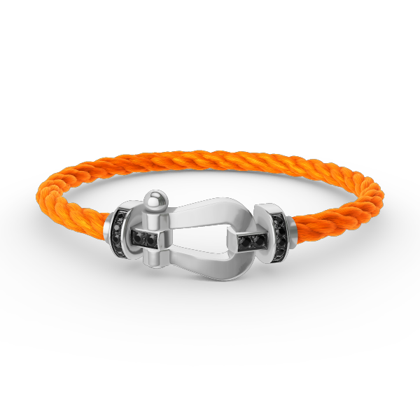 [Polaidi Jewelry]FORCE LARGE HORSESHOE BLACK DIAMOND BRACELET SILVER