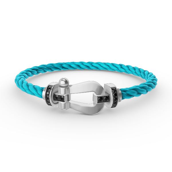 [Polaidi Jewelry]FORCE LARGE HORSESHOE BLACK DIAMOND BRACELET SILVER