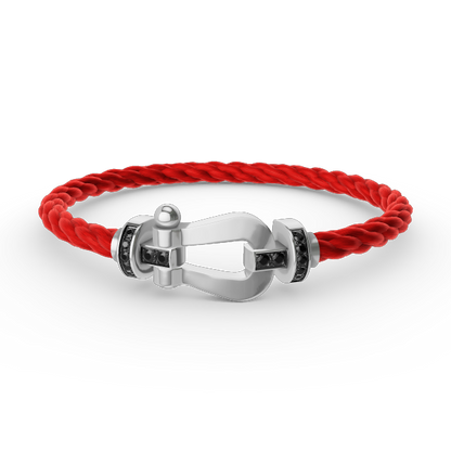[：Polaidi Jewelry]FORCE LARGE HORSESHOE BLACK DIAMOND BRACELET SILVER
