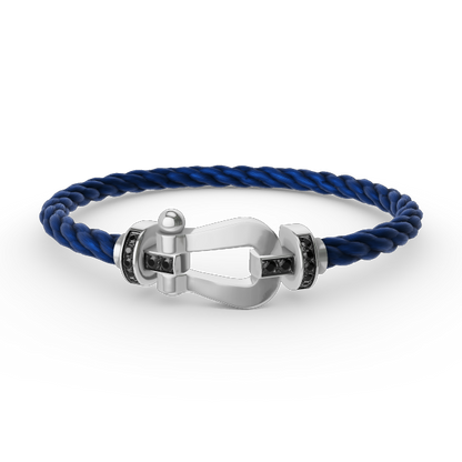 [：Polaidi Jewelry]FORCE LARGE HORSESHOE BLACK DIAMOND BRACELET SILVER