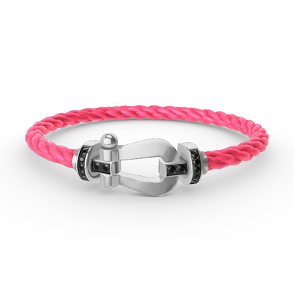 [：Polaidi Jewelry]FORCE LARGE HORSESHOE BLACK DIAMOND BRACELET SILVER