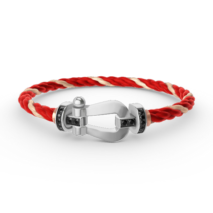 [：Polaidi Jewelry]FORCE LARGE HORSESHOE BLACK DIAMOND BRACELET SILVER