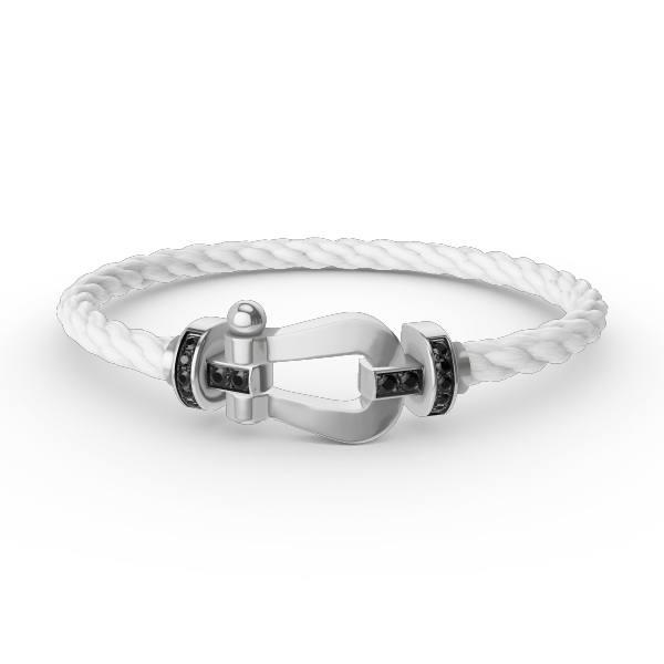 [：Polaidi Jewelry]FORCE LARGE HORSESHOE BLACK DIAMOND BRACELET SILVER