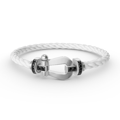 [：Polaidi Jewelry]FORCE LARGE HORSESHOE BLACK DIAMOND BRACELET SILVER