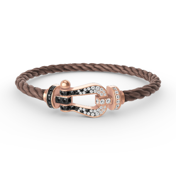 [：Polaidi Jewelry]FORCE LARGE HORSESHOE BLACK WHITE DIAMOND BRACELET ROSE GOLD