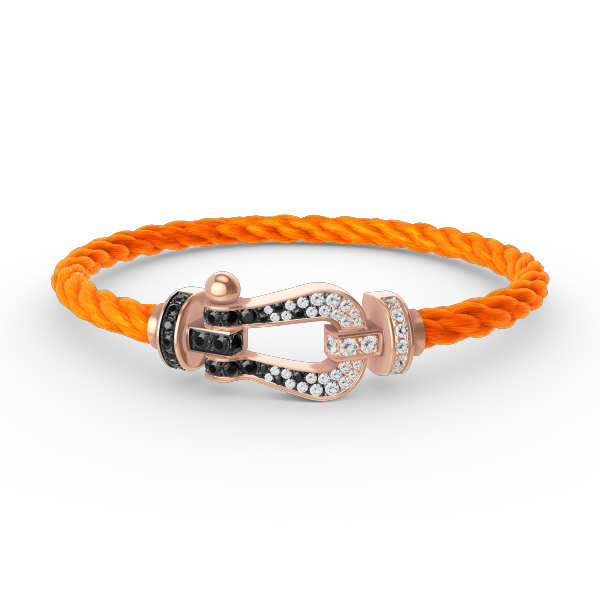 [Polaidi Jewelry]FORCE LARGE HORSESHOE BLACK WHITE DIAMOND BRACELET ROSE GOLD