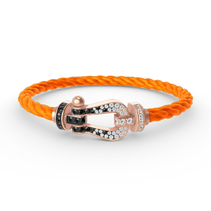 [：Polaidi Jewelry]FORCE LARGE HORSESHOE BLACK WHITE DIAMOND BRACELET ROSE GOLD