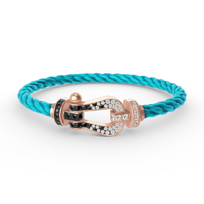 [：Polaidi Jewelry]FORCE LARGE HORSESHOE BLACK WHITE DIAMOND BRACELET ROSE GOLD