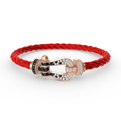[Polaidi Jewelry]FORCE LARGE HORSESHOE BLACK WHITE DIAMOND BRACELET ROSE GOLD