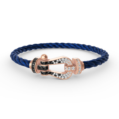 [：Polaidi Jewelry]FORCE LARGE HORSESHOE BLACK WHITE DIAMOND BRACELET ROSE GOLD