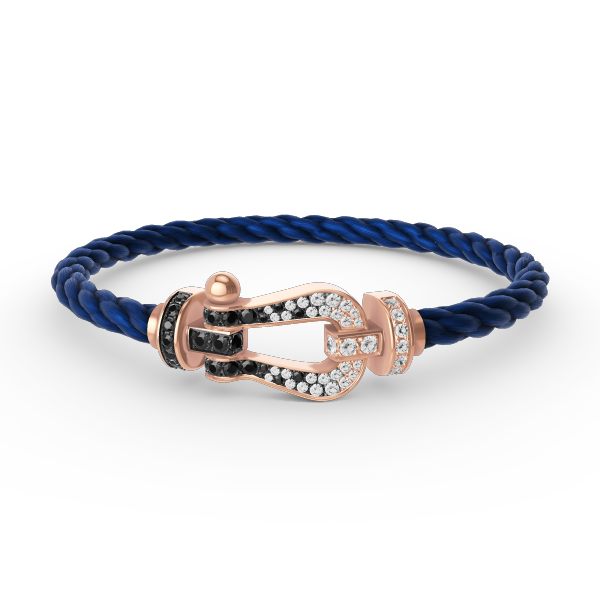 [Polaidi Jewelry]FORCE LARGE HORSESHOE BLACK WHITE DIAMOND BRACELET ROSE GOLD