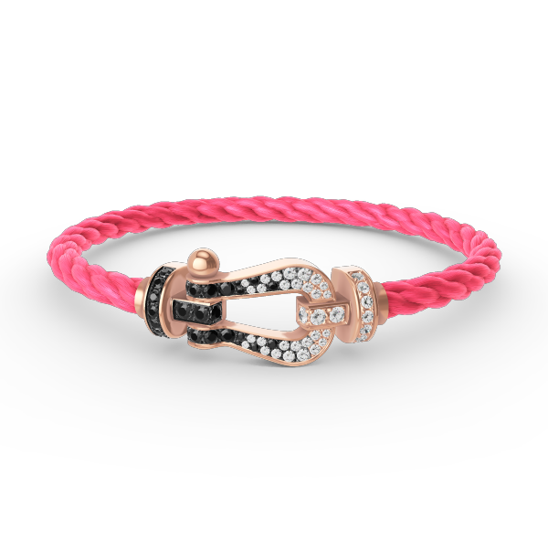 [：Polaidi Jewelry]FORCE LARGE HORSESHOE BLACK WHITE DIAMOND BRACELET ROSE GOLD