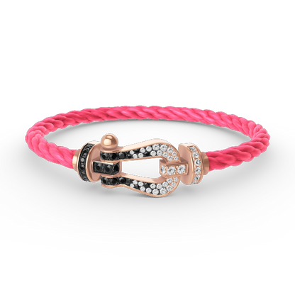 [：Polaidi Jewelry]FORCE LARGE HORSESHOE BLACK WHITE DIAMOND BRACELET ROSE GOLD