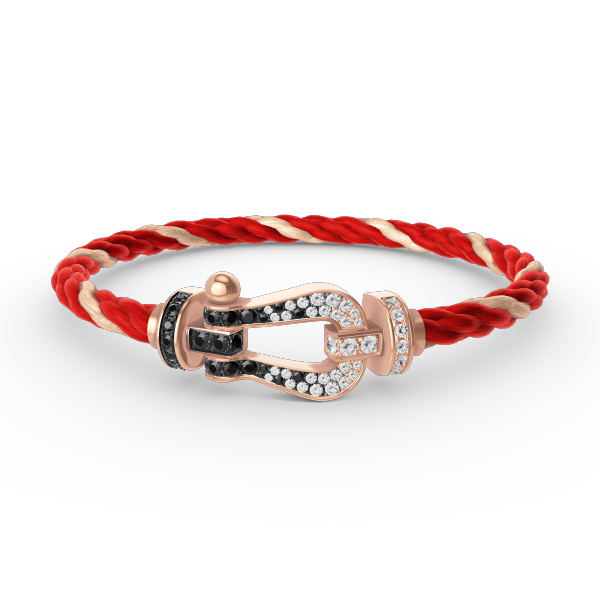 [：Polaidi Jewelry]FORCE LARGE HORSESHOE BLACK WHITE DIAMOND BRACELET ROSE GOLD