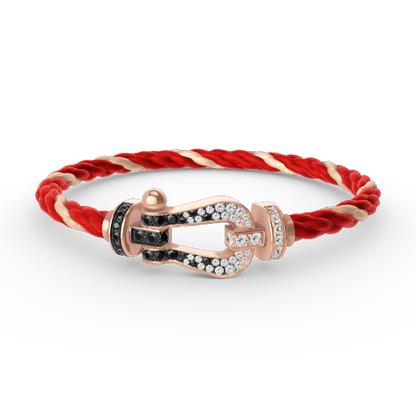 [：Polaidi Jewelry]FORCE LARGE HORSESHOE BLACK WHITE DIAMOND BRACELET ROSE GOLD