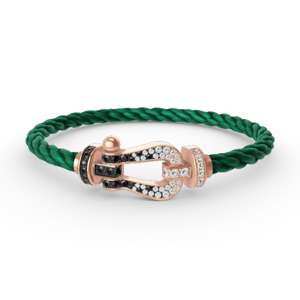 [Polaidi Jewelry]FORCE LARGE HORSESHOE BLACK WHITE DIAMOND BRACELET ROSE GOLD