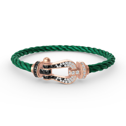 [Polaidi Jewelry]FORCE LARGE HORSESHOE BLACK WHITE DIAMOND BRACELET ROSE GOLD
