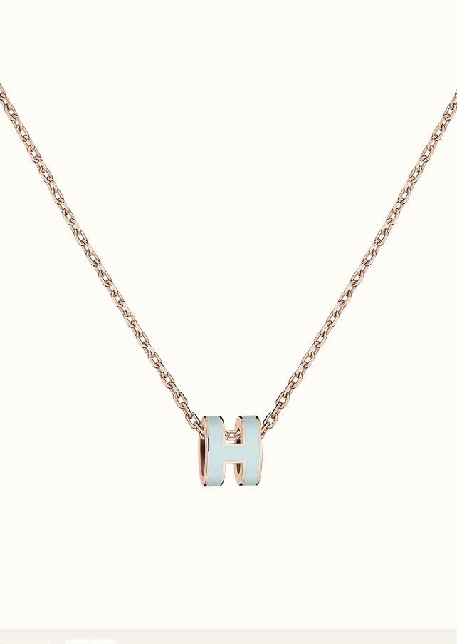 [Polaidi Jewelry]POP H LIGHT BLUE NECKLACE