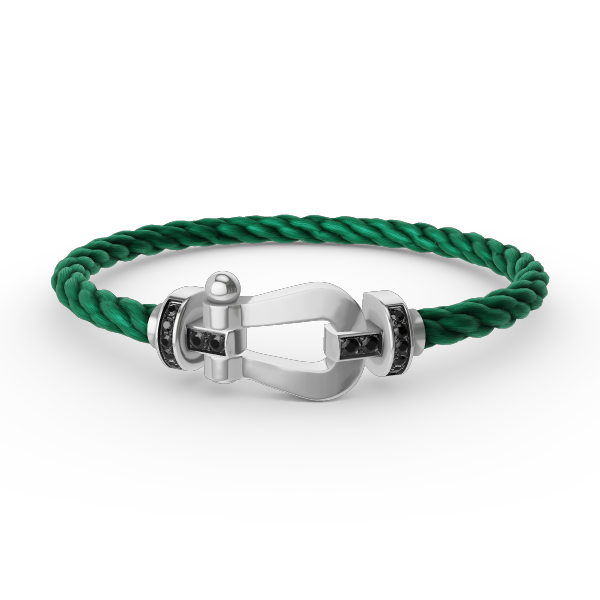 [：Polaidi Jewelry]FORCE LARGE HORSESHOE BLACK DIAMOND BRACELET SILVER