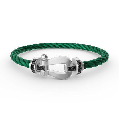 [：Polaidi Jewelry]FORCE LARGE HORSESHOE BLACK DIAMOND BRACELET SILVER