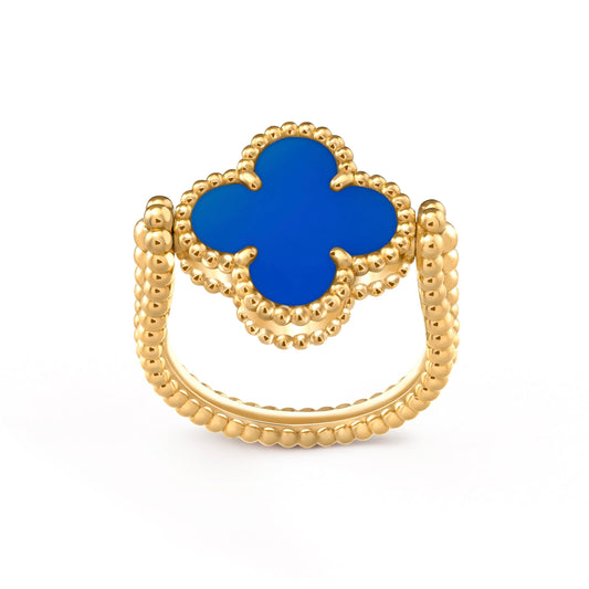 [Polaidi Jewelry]CLOVER RIVERSIBLE BLUE AGATE RING