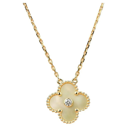 [Polaidi Jewelry]CLOVER 15MM DIAMOND GOLD MOTHER OF PEARL NECKLACE