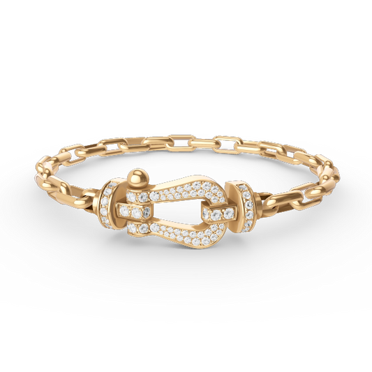 [Polaidi Jewelry]FORCE LARGE HORSESHOE CLASP  METAL BRACELET