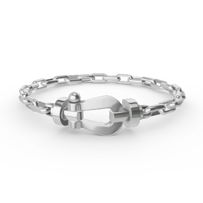 [Polaidi Jewelry]FORCE LARGE HORSESHOE CLASP  METAL BRACELET
