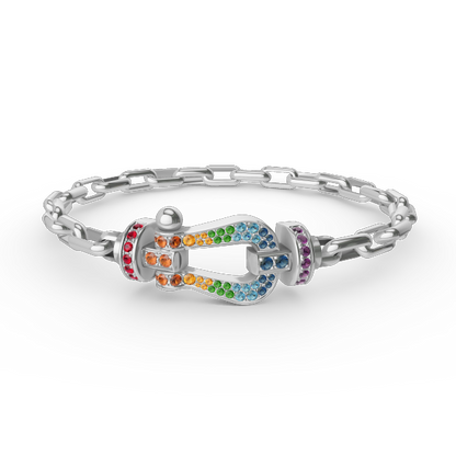 [：Polaidi Jewelry]FORCE LARGE HORSESHOE CLASP  METAL BRACELET