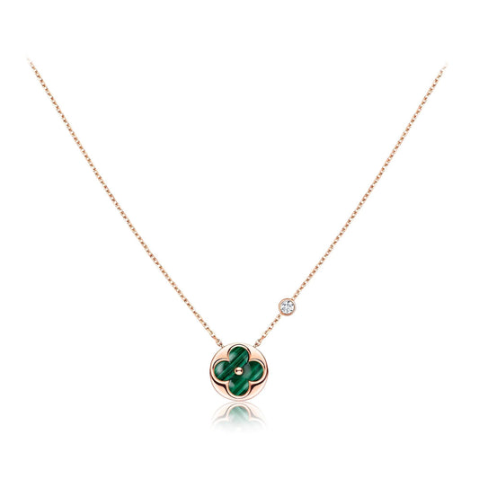 [Polaidi Jewelry]SUN PEDANT PINK GOLD 1 DIAMOND NECKLACE
